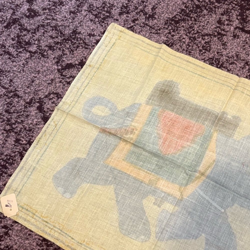 Made in India * Vintage Elephant Painting Tapestry Cloth Fabric EUC Retro Indian - Picture 7 of 11